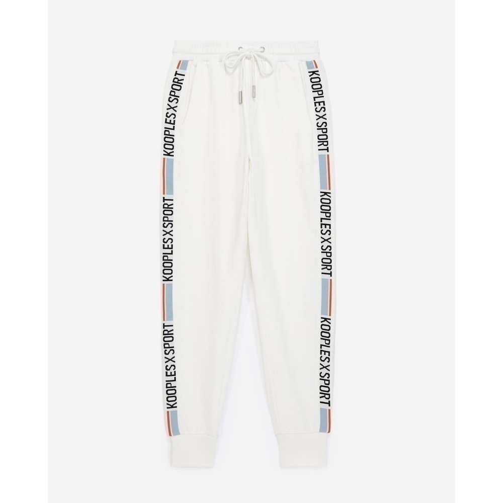 The Kooples Sweatpants Kooples x Sport Ecru Joggers Stretch Waist Logo Trim 2